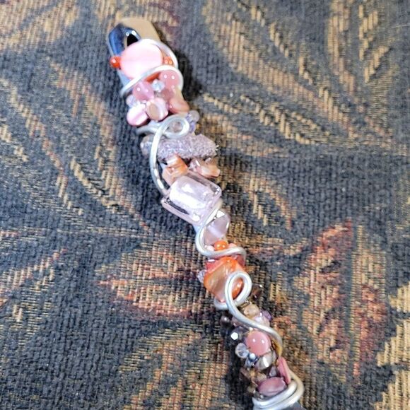 Oneida Handmade Wire Wrapped Beaded Stainless Steel Oversized Serving Spoon - Picture 4 of 7